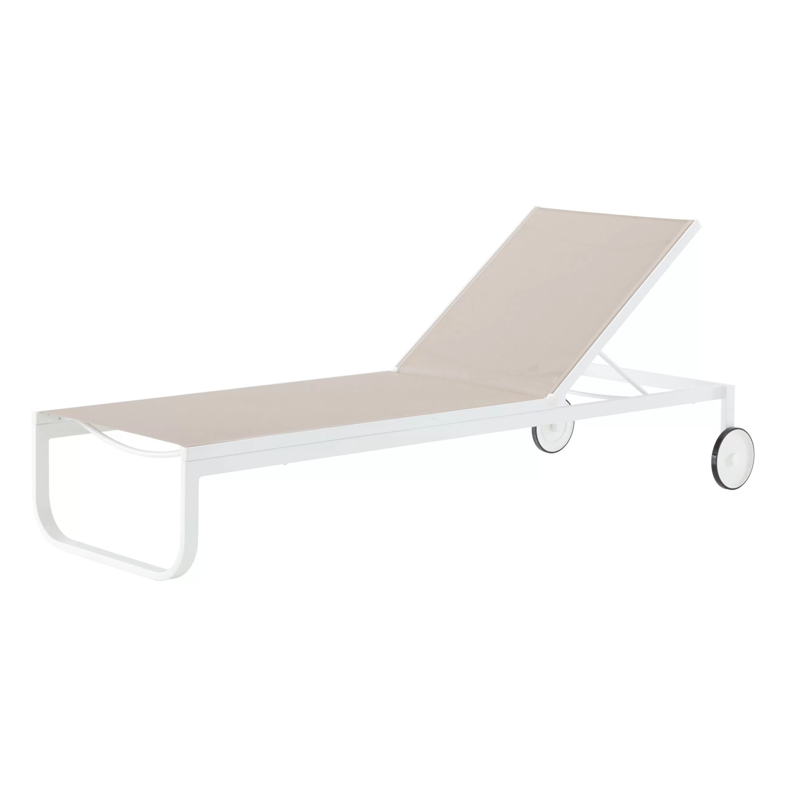 Bains De Soleil Chaises Longues Et Hamacs>Cinna Transat Inclinable Empilable Lettino Metal Tissu Beige / Empilable - Grege