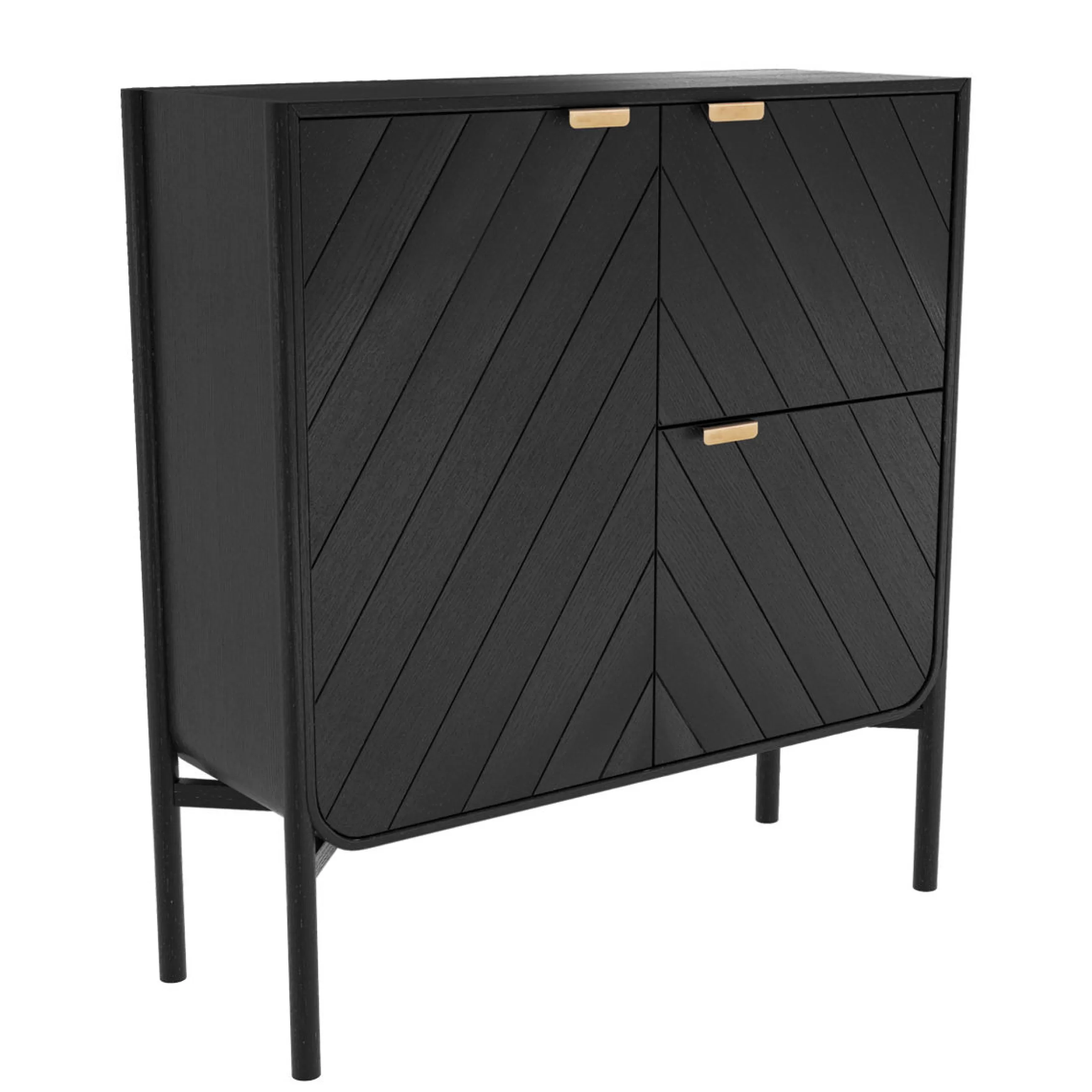 Commodes Buffets Armoires>Harto Vaisselier Marius Bois/ L 120 X H 130 Cm - Laiton - Noir